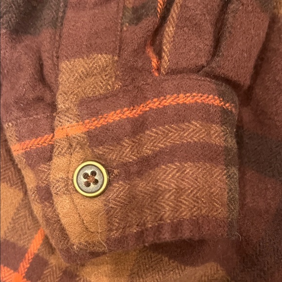 BKE Brown and Orange Plaid Shirt - Picture 3 of 4